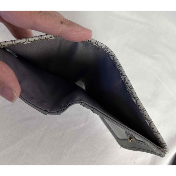 Fossil Womens Madison Bifold Brown Patterned Zipper Pocket Pouch Wallet - Picture 3 of 5